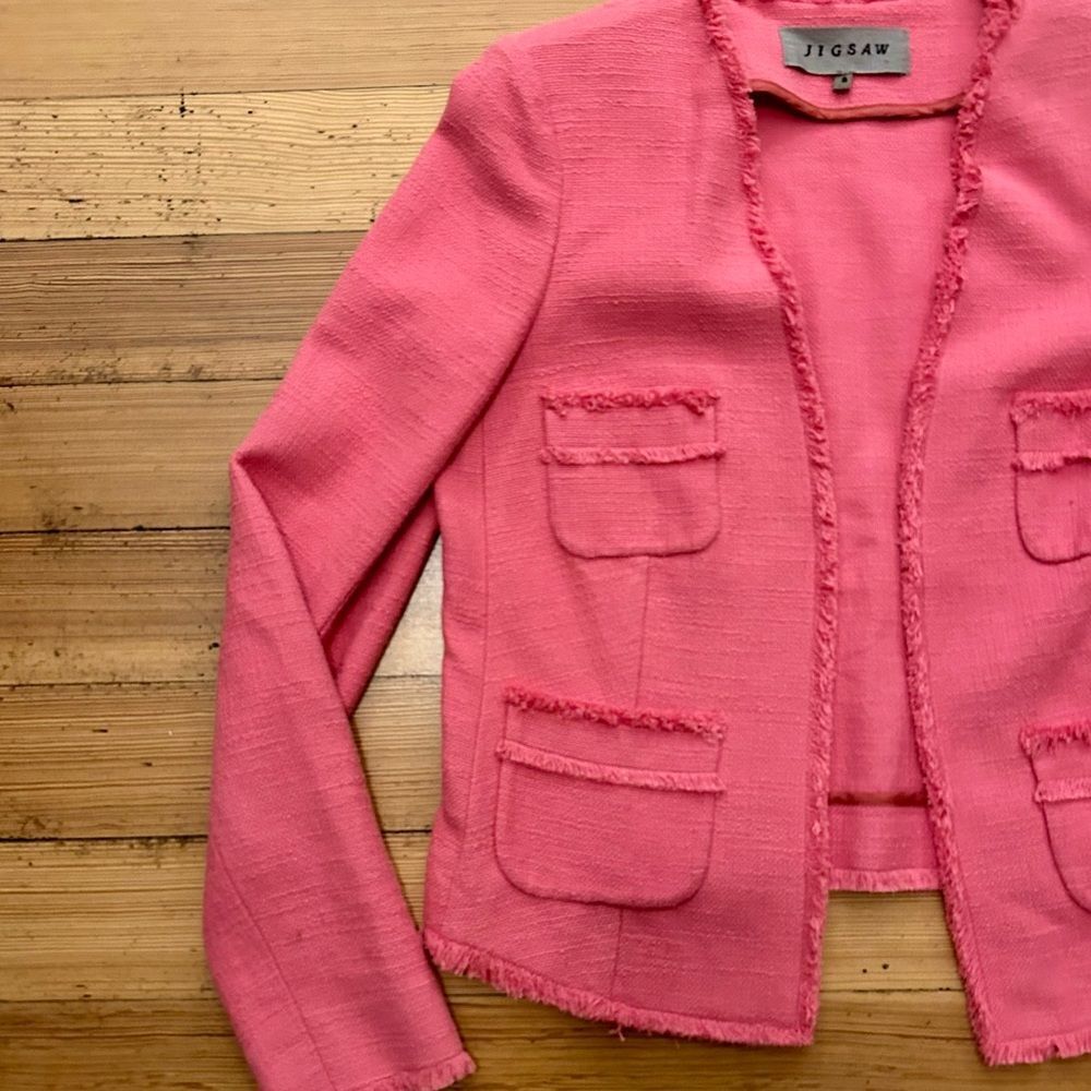 Jigsaw Fringe Edge Open Jacket. Size 8. - image 3